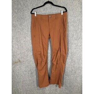 prAna Pants Womens 12 Brown Straight Roll Up Nylon Stretch Hiking Outdoor